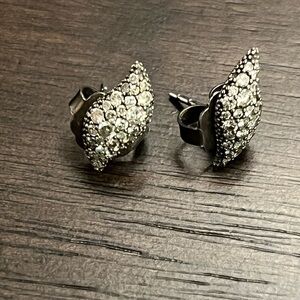 David Yurman Petite Pave flute stud Diamond earrings